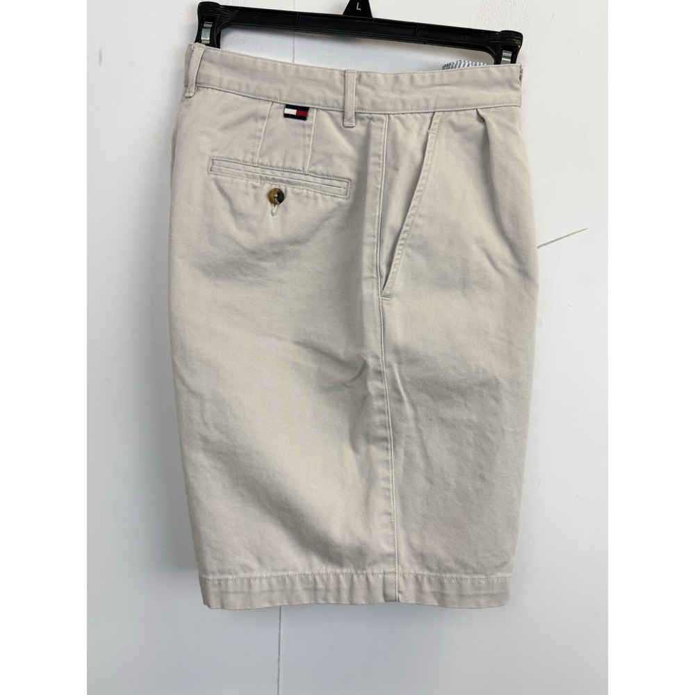 VTG Tommy Hilfiger Pleated Chino Baggy Shorts Womens 10 Beige Preppy‎ 30X7 Khaki